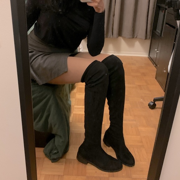 Thigh-High Suede Boots - Picture 1 of 5